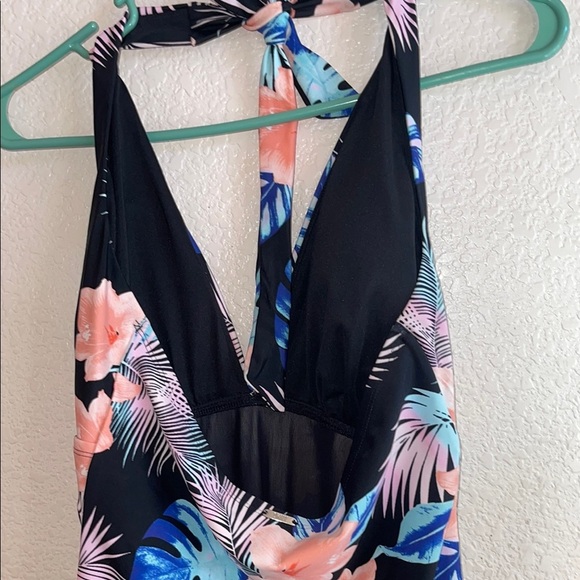 DKNY Black and Pink One Piece Swimsuit with Halter Neck - Picture 8 of 8